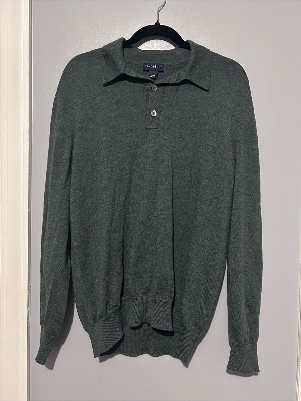 Lands' End Dark Green Knit Polo